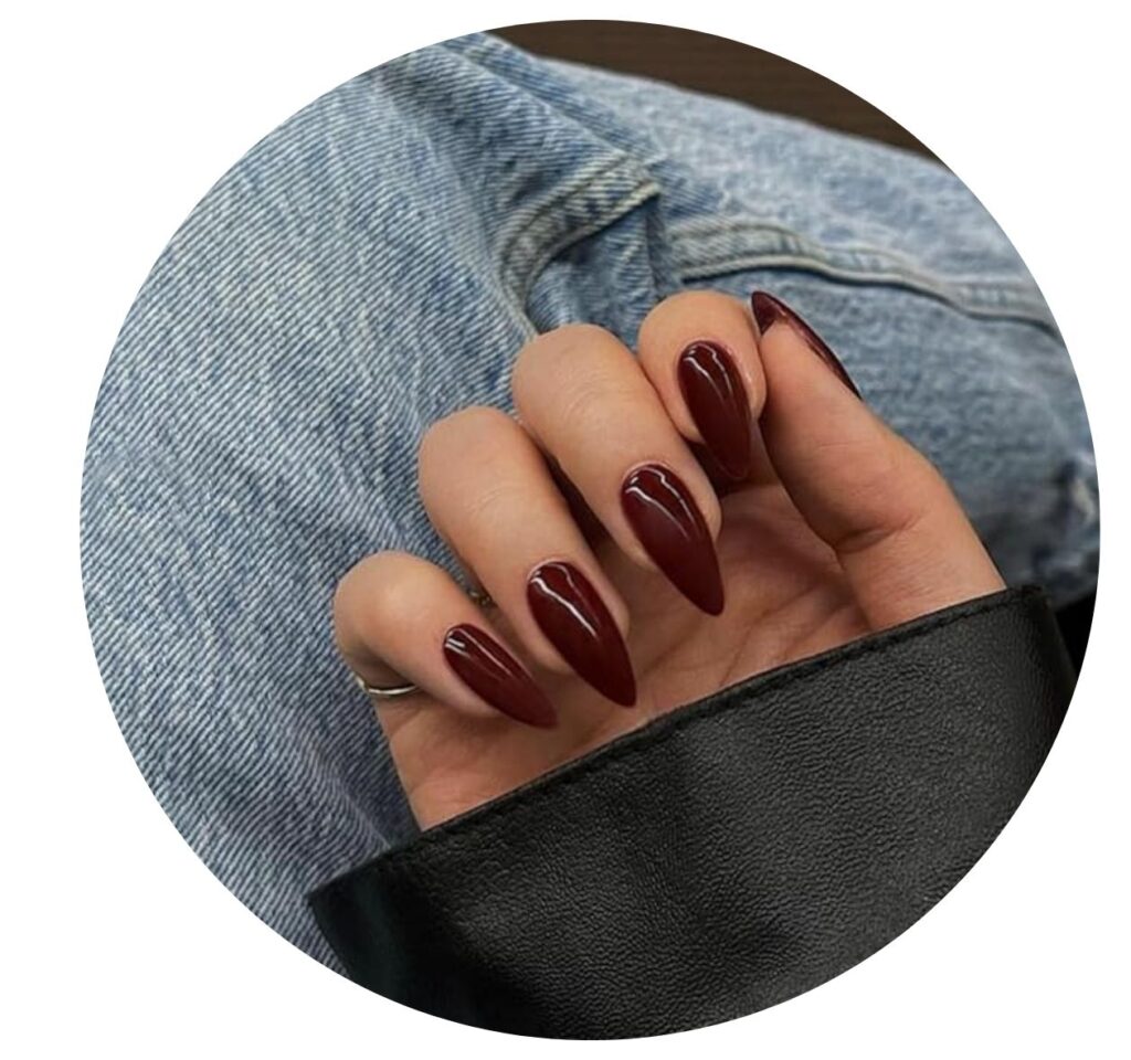 burgundy fall nails