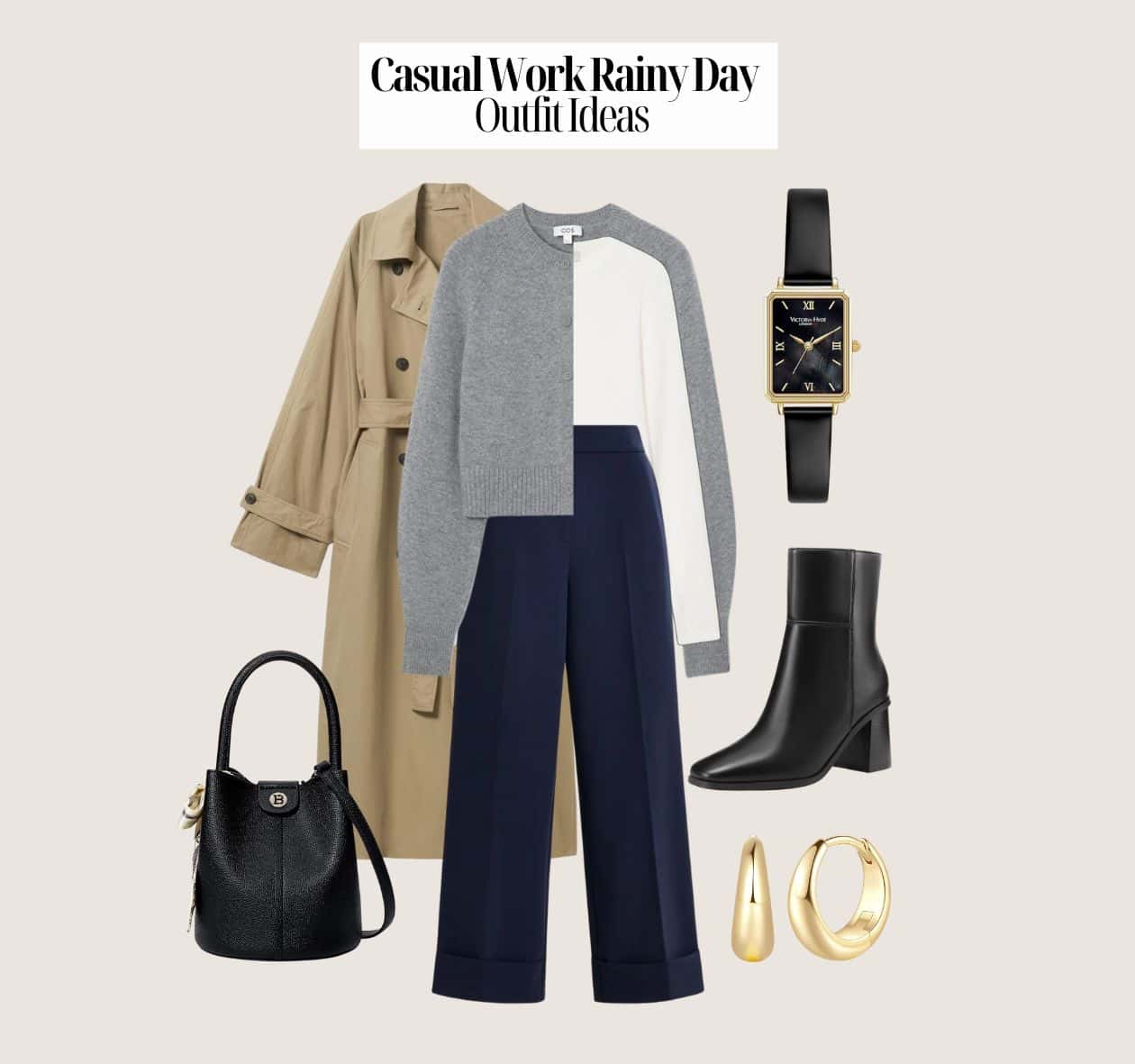 rainy day outfit for work